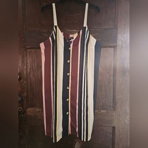 Topshop Striped Midi Dress - Multicolor